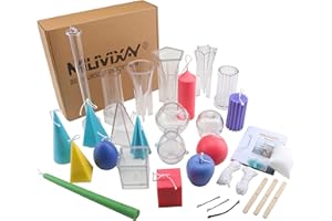 MILIVIXAY 11pcs Candle Molds Set-Durable PC Candle Making Kit-DIY Candle Making Supplies Pyramid & Cylinder & Ball Sphere & Pillar & Apple & Square & Egg & Cones & Taper Mold