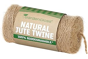 GardenGloss® Ficelle en Jute Naturelle – Ficelle à Deux Brins pour Le Jardin, Les Loisirs Créatifs, Le DIY et l'Emballage Cadeau (100 m de Long, 1 mm d'Épaisseur)