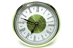 DANS CLOCK SHOP Nuevo Cuarzo Recambio Dorado Bisel Reloj Insertable Romano Números Goma para WF -188 - Oro, 90mm Insert - 82mm Hole