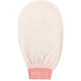 LET'SCRUB Ecru Bath Shower Pouch Exfoliating Gloves 100% Flush Silk Unisex