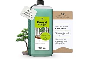 Konfitee Bonsai Dünger Flora Boost 500ml I Für bis zu 100L Gießwasser I Für Junge & alte Bäume geeignet I Flüssiger Blatt- & Wurzeldünger I 100% natürlicher Pflanzendünger