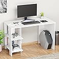 Lukzer Engineered Wood Computer Desk with One Tier Shelves Laptop Study Table for Office Home Workstation Writing Modern Desk (ST-007/ White / 100 x 50 x 77 cm)