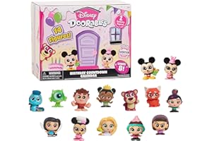 JUST PLAY Disney Doorables Countdown to Birthday Calendar, Collectible Blind Bag Figures, Officially Licensed Kids Toys for Ages 3 Up, Gifts and Presents, Amazon Exclusive