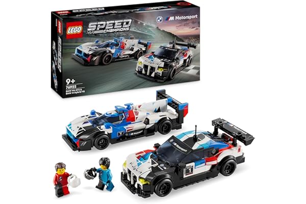 LEGO Speed Champions Voitures de Course BMW M4 GT3 et BMW M Hybrid V8, Véhicules Jouet pour Enfants, 2 Modèles à Construire, 2 Figurines de Pilotes, Idée Cadeau pour Garçons et Filles Dès 9 Ans 76922