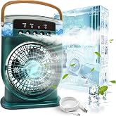 Rechargeable Steam Fan - Ultra Powerful 3 Stage Cooler Fan, 5 Level Steam Blowing, 600 ml Water Capacity, Long Charging Life, 1