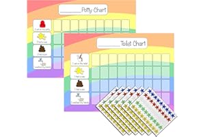 kids2learn Potty Training Reward Chart Toilet Training Reward Chart & 270 Stickers for toddlers - Rainbow Design - For Boys Girls