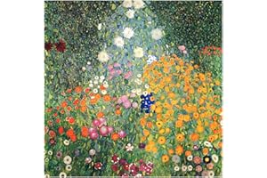 Legendarte Tableau, Impression sur Toile - Jarden De Fleurs Gustav Klimt cm. 60x60