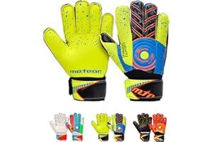 ‎METEOR Rękawice bramkarskie dla dzieci - Ochronne rekawice dla bramkarza -Idealne na trening piłkarski- -Piłka nożna - Chłopcy Młodzież Dorośli METEOR