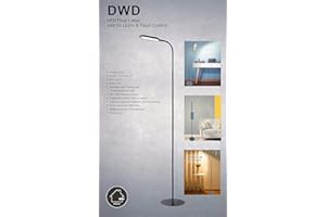 AuraHome DWD® 54 Energy Saving LED Super Bright SMD Floor Standing Lamp with Touch Function 3 Light Modes Reading I Work Lamp I Flexible Neck I Touch Sensitive Controls Power 10w (Grey)