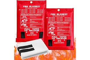 Brandskyddsfilt, brandfilt, 2 stycken brandfiltar kök 1,2 m x 1,2 m, brandfilt nödsituation, brandfilt glasfiber, brandfilt kök brandfilt fettbrand för fettbrand kök, öppen spis, grill, camping