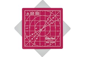The Quilted Bear 20,3 x 20,3 cm rotierende Schneidematte/Bastelmatte, selbstheilend und um 360° drehbar, innovatives Verriegelungsdesign, rutschfeste Unterseite, mit 30/45/60-Grad-Markierungen (Rosa)