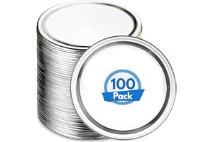 100 pcs Canning Lids for Mason Jars (Silver, 86 mm), Wide-Mouth Size w/Food Safe Sealant, Air-Tight Seal to Keep Preserves Fresh by KapStrom