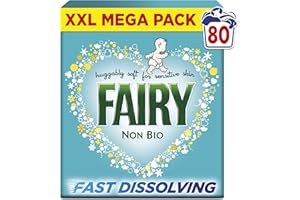 Fairy Non Bio Washing Powder 4.4kg, 80 Washes, for Sensitive Skin, with Anti-residue Technology - Packaging May Vary