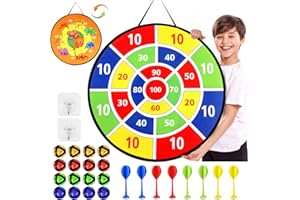 TODARRUN 26 Inches Kids Toys Dart Board,Dinosaur Theme Double Sided with 12 Sticky Balls and 8 Darts, Safe Indoor Outdoor Sports Party Game Toys for 3 4 5 6 7 8+ Years Old Boys Adults Gift