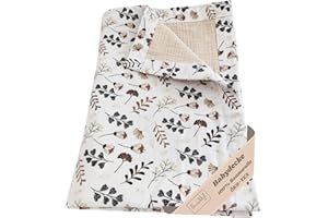 ‎SWADDYL Swaddyl Musselin Decke Baby - Kinderwagen Decke - Sommerdecke - Babydecke Beige 75x100cm zweilagig - Erstaustattung Neugeborene (Blumen)