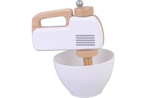 Spiel AG Mixer Handmixer aus Holz mit Rührschüssel mit Funktion weiß