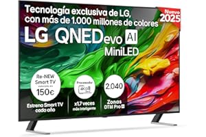 LG 65QNED85A6C - TV 65", 4K QNED EVO, Smart TV, WebOS 25, Procesador Potente e Inteligente, MiniLED AI, Super Upscaling, Dolby Vision y Dilgital Plus, Alexa/Google Assistant, Negro