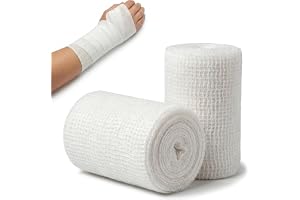 KMINA Elastisk Binda utan Latex Vit 5 cm x 4 m för Fixering | 20 st, Stödbandage till Sårförband, för Klinik eller Sport, Andningsbart Tyg i Viskos och Polyamid, Anatomisk Passform