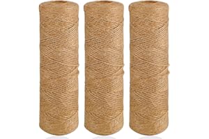 YVCVQKUC 3er Pack Juteseil 300m, Natur Jutegarn, 1,5mm Dekoseil, dekosand Natur, sisalseil, geeignet für Garten, Basteln, DIY handgemachte Dekoration