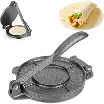 Presse à Tortilla Manuel - Fonte, 20cm - Pour Tacos, Crêpes, Roti