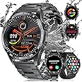 FOXBOX Smart Watch for Men (3 Straps),1.43'' AMOLED Fitness Waterproof Smartwatch,100+ Sport Modes with Bluetooth,Heart Rate, Sleep Calorie Blood Oxygen Monitor for Android iOS 400mAh Black