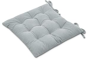 ‎PACO HOME Paco Home Sitzkissen mit Befestigungsbänder 40x40 Stuhl Bürostuhl Kissen Stuhlkissen Innen Indoor versch. Farben 2er Set