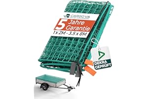 CARGO VA INTELLIGENT VEHICLE ACCESSORIES CargoVA® - Rete intelligente per rimorchio 1,5x2,5M [Certificato DEKRA] - Rete elastica con corda elastica e marcatura angolare - per un fissaggio perfetto del carico