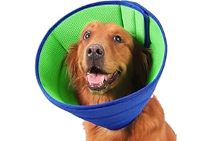 ICOYEA Soft Dog Cone Collar for Dogs After Surgery, Buster Collars for Dogs and Cats, Adjustable Neck Recovery Collar for Pets, E-Collar for Dog, Protective Head Cone for Dog Prevent Licking (Blue Size 6)