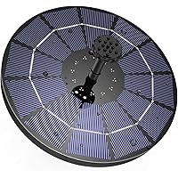 AISITIN Solar Springbrunnen mit 3.5W Solar Panel , Solar Teichpumpe Eingebaute 1500 mAh Batterie Wasserpumpe Solar…