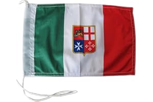 GUSTO Todo 30 x 20 Bandera para el barco Italia Tela Resistente al viento y al agua (30 x 20 - Marina Civil)