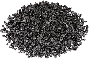 Amogeeli 460G Tourmaline Noir Pierres Concassées Petits Cristals Irrégulières Quartz Mini Pierres Polies pour Décoration, Jardin, Vase, Bijoux, Les Arts