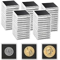Set De 100 Bolsas Transparentes Para Monedas De 5.4x5.2 Cm, Fundas De PVC Para Joyas Y Objetos Pequeños