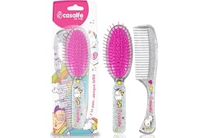 Detangler brush + comb Casalfe unicorn and glitter – suitable for the dryer.