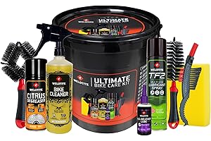 WELDTITE Ultimate Bike Care Kit Bucket - All-in-One Bicycle Maintenance Set With TF2 Spray, All Weather Lube, Cleaner, Degreaser, Brushes & Sponge