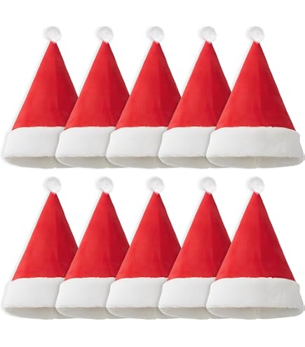 20 Mini Cappelli E Sciarpe Di Natale Per Decorazioni: Set Da 10 Cappellini E 10 Sciarpe Rosse - 2