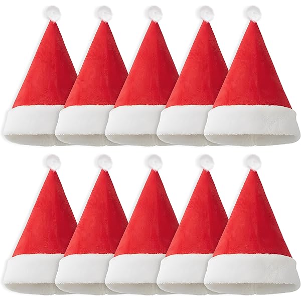 30 Cappelli Di Babbo Natale 30x40cm - Morbidi E Confortevoli Per Feste E Decorazioni