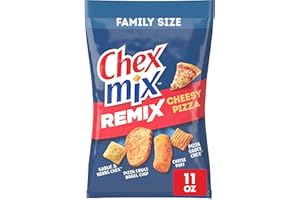 Chex Mix Remix - Mezcla de bocadillos de pizza con queso, bolsa de aperitivos, tamaño familiar, 11 onzas