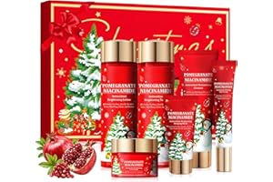 MIIOTO Skincare Coreano Kit, Granada Skin Care Coreano, Set Cremas Mujer Regalo, 6 Piezas Korean Skincare con Limpiador, Tónico, Suero, Crema Facial, Esencia para Ojos, Mascarilla, Regalo Navidad Mujeres