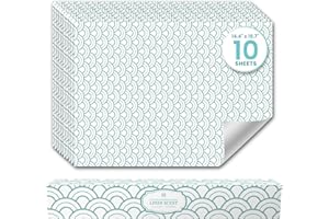 LINDA'S ESSENTIALS Fresh Linen Scented Drawer Liners (10 Large Sheets, 50cm x 36.5cm) - Non Adhesive Drawer Fresheners & Lining Paper for Drawers, Bedroom & Wardrobe Shelves - Drawer Liners Scented for Clothes