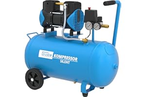 Güde Kompressor Airpower 270/8/50 SILENT (1,5 kW, 50 l Kessel, öl- & wartungsfrei, 87 dB(A), Doppelkolbenaggregat, max. 8 bar, eff. Lieferm. 213 l/min, Druckminderer, 2 Manometer, 2 Druckluftkuppl.)