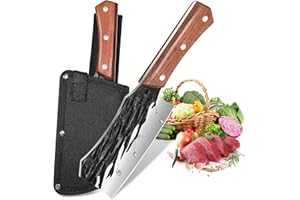 Home Safety Coltello da macellaio professionale Coltello da cucina giapponese Coltello da taglio vichingo in acciaio al carbonio Coltello da chef professionale con manico in legno per barbecue