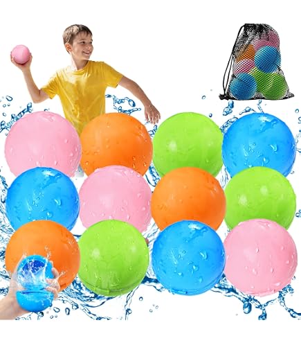 Globos De Agua Reutilizables – Set De 16 Unidades De Silicona, Llenado Rápido Y Autosellante, 6 Cm De Diámetro, Colores Brillantes