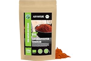 Alpi Nature Piment de Cayenne BIO 250g, Poivre de Cayenne Moulu, Poudre de Piment Fort