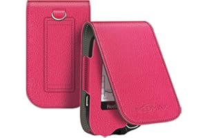 MEDMAX Étui de Protection pour Le Abbott Freestyle Libre 2 / Libre, Étui en cuir PU, Coque de Transport Léger Case avec Clip et Poignée pour Diabétiques (Magenta)