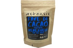 ASTENSIS, Fave di Cacao Tostate Venezuela - 250 gr - Fave Cacao Intere TOSTATE - Altissima Qualità - Venezuela 250g