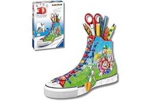 Ravensburger - Puzzle 3D Niños Portalápices Sneaker Super Mario | Puzzles 3D para Niños De 8 Años O Más | Maquetas para Montar De 108 Piezas | Regalo Niño 8 Años O Más