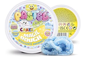 CRAZE Zestaw pastelowych Magic Dough plastelina w pastelowych kolorach, inteligentna plastelina 70 g, masa modelarska dla dzieci z perłami – plastelina w 6 kolorach dostępna 27158
