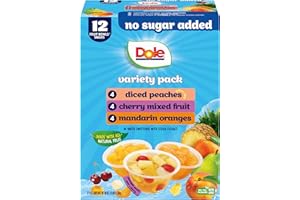 Dole Gewürfelte Pfirsiche, Mandarinen-Orangen und Kirsche gemischte Früchte ohne Zuckerzusatz – Dole Obstschalen Snacks – 118 ml Schalen – 12 Stück