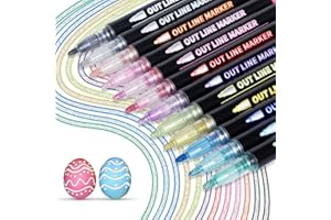 ANYUKE Outline Stifte Glitzerstifte Magische Stifte: 12 Farben Outline Marker Ostergeschenke Mädchen Geschenke, Zauberstifte Glitzerstifte Mädchen Geschenke 4-12 jahre