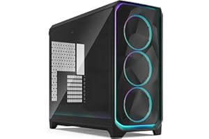 ‎FRACTAL DESIGN Fractal Design Meshify 3 XL Ambience Pro RGB Black Tempered Glass Light Tint Gaming Computer-Gehäuse – Gen 2 ARGB Beleuchtung via Adjust Pro Hub – DREI RGB Momentum 14 Lüfter enthalten